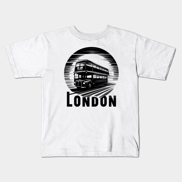 London Bus Kids T-Shirt by Vehicles-Art